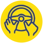 Steering wheel icon for drivers license eye certificates